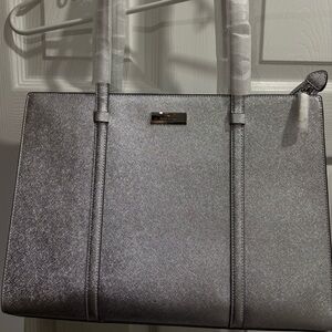 Kate Spade Metallic Silver Tote Bag